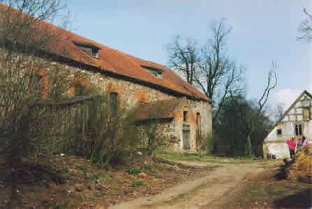 Kirche zu Kussen, Kreis Schlossberg, Ostpreuen, 1992; Foto: Jost Schaper